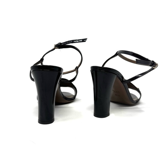 Gucci Horsebit Black Patent Leather Platform Sandals – Ankle Strap Peep Toe 7.5 - Picture 5 of 11